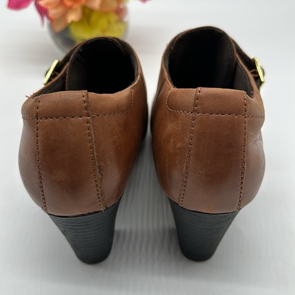 Clarks Bendables Carmel Color Leather Heels Size 10 MCH6873E - Picture 3 of 7